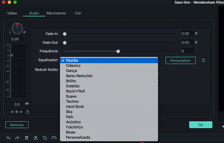 Filmora9 for Mac Audio Equalizer