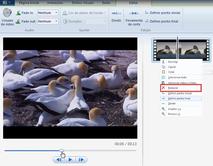 Cortar vídeos no Windows Live Movie Maker
