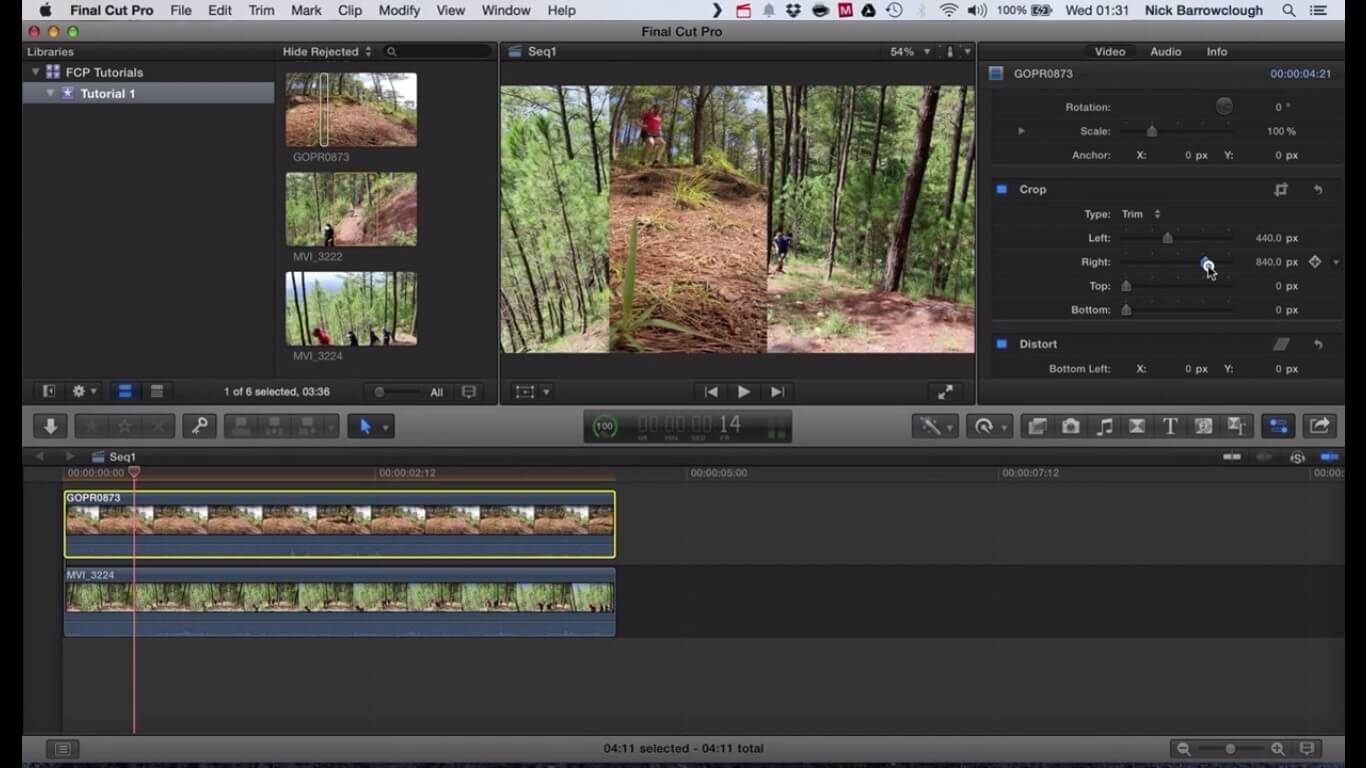 Como Recortar Vídeo, Áudio e Imagens no Final Cut Pro